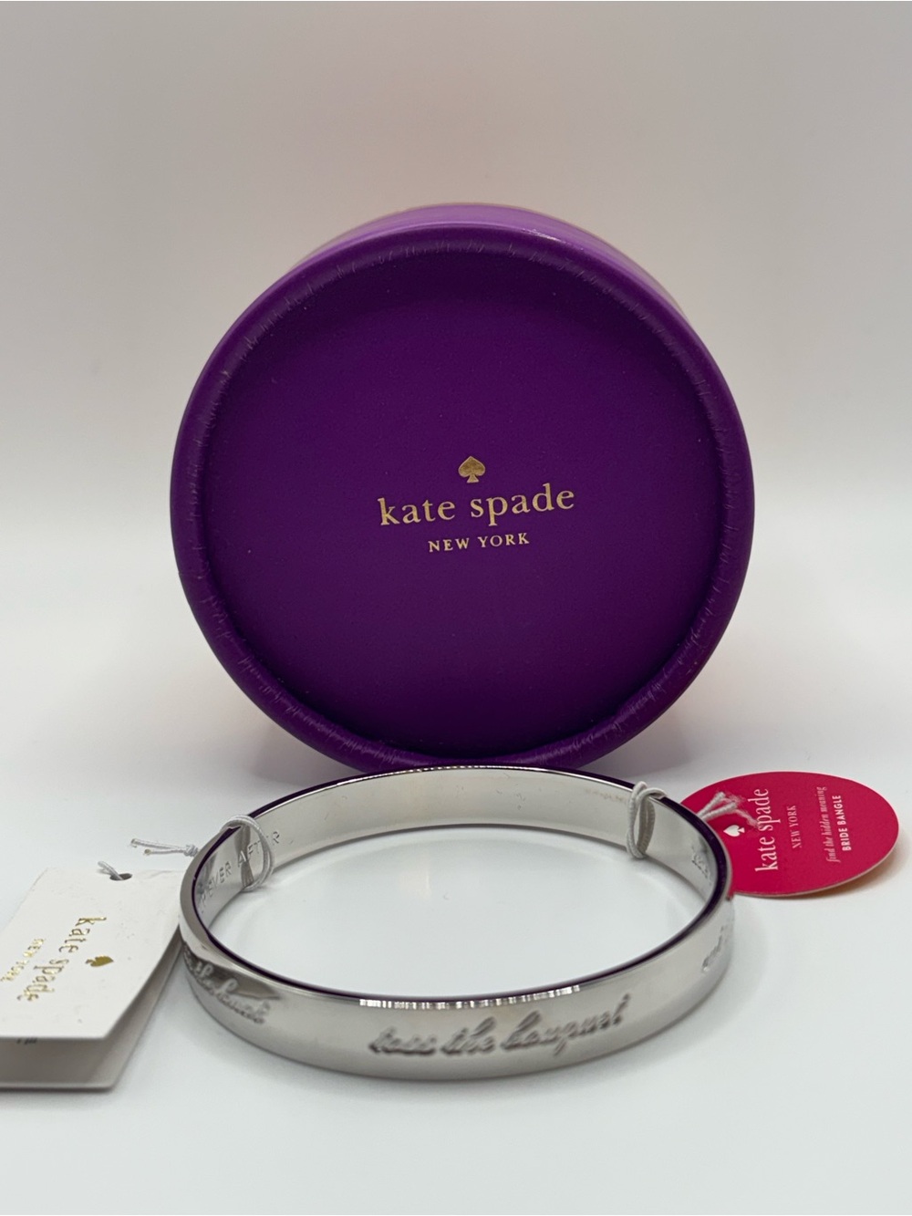 Kate Spade "Happily Ever After" Silver Plated Bangle Bracelet